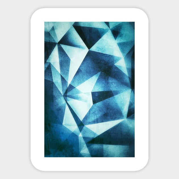 Abstract geometric triangle pattern ( Carol Cubism Style) in ice silver - gray Sticker by badbugs